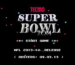 Tecmo Super Bowl 2014 (tecmobowl.org hack) Title Screen
